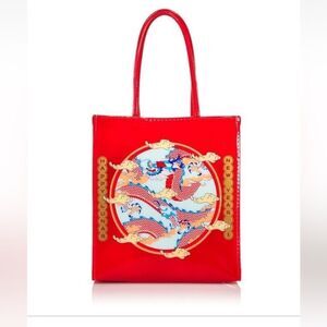 Red Designer Tote Bag